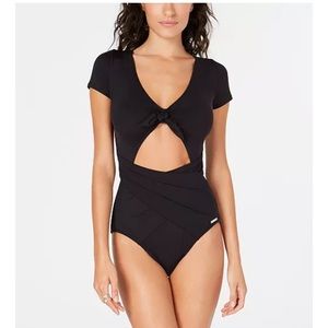 MICHAEL MICHAEL KORS Cutout Short-Sleeve One-Piece Swimsuit